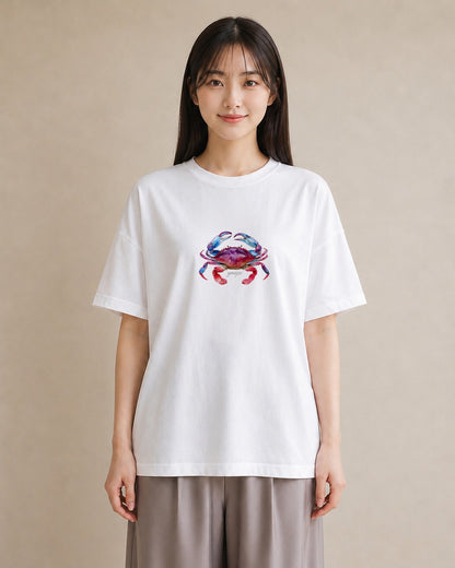 プリントTシャツ レディース エビ 海の生き物 海 イラスト 普段使い 秋コーデ おしゃれギフト 白T YMAZO