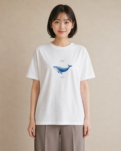 グラフィックTシャツ レディース シャチ 海の生き物 海 イラスト 休日コーデ 部屋着 女性向けギフト 白T YMAZO