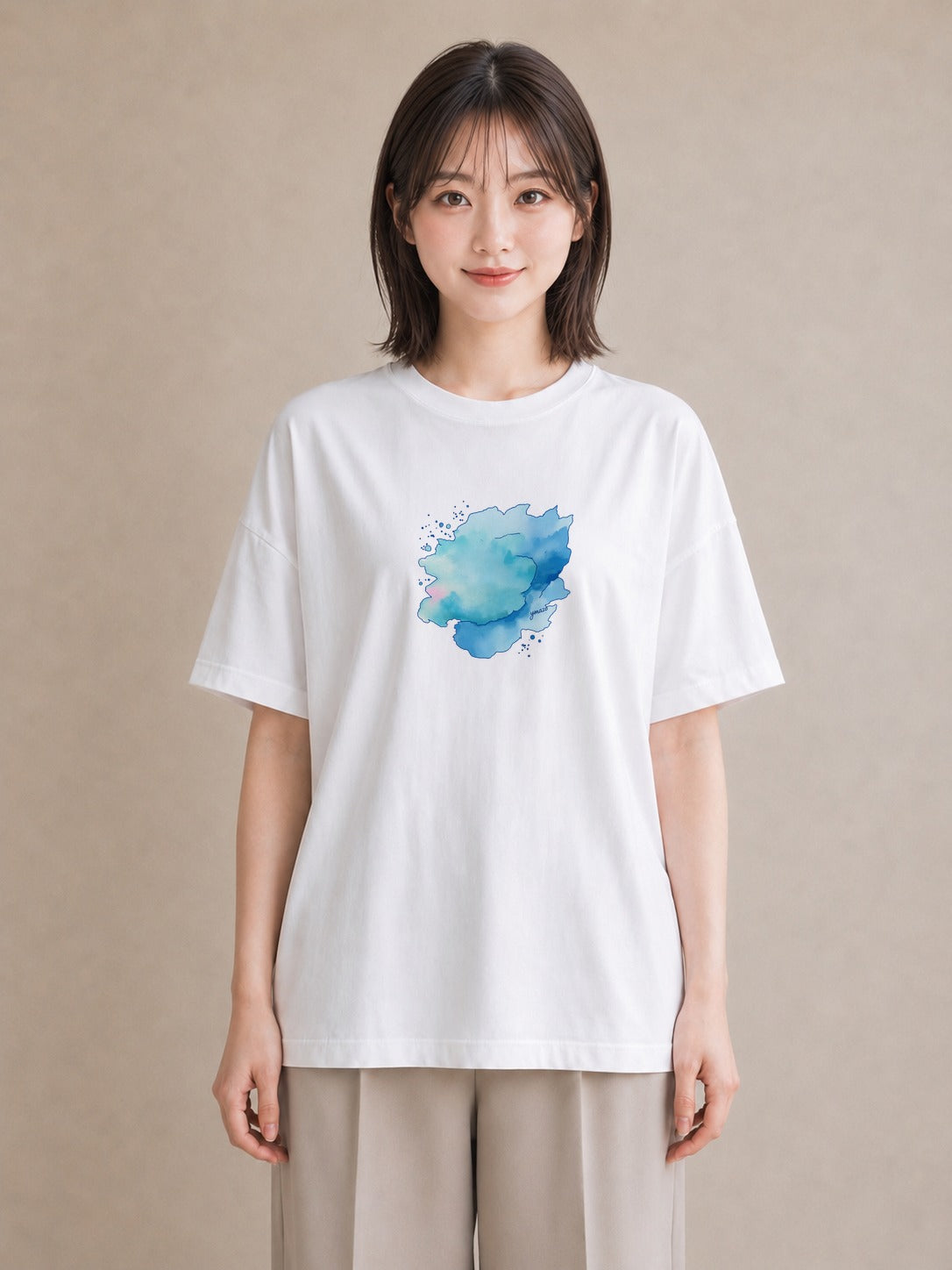 Tシャツ レディース 空 星空 宇宙 イラスト フェミニン カジュアルコーデ 買い物 白T YMAZO