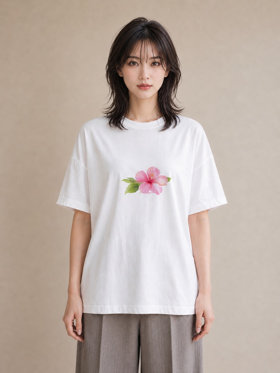 Tシャツ レディース あさがお 朝顔 花 花柄 イラスト 旅行コーデ 海 カフェ巡り 白T