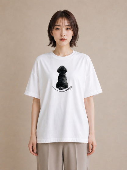 半袖Tシャツ レディース トイプードル プードル 犬 いぬ イラスト 週末コーデ 敬老の日 白T YMAZO