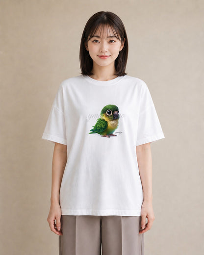 グラフィックTシャツ レディース セキセイインコ ペット 動物 イラスト シンプル 通学 誕生日プレゼント 白T YMAZO