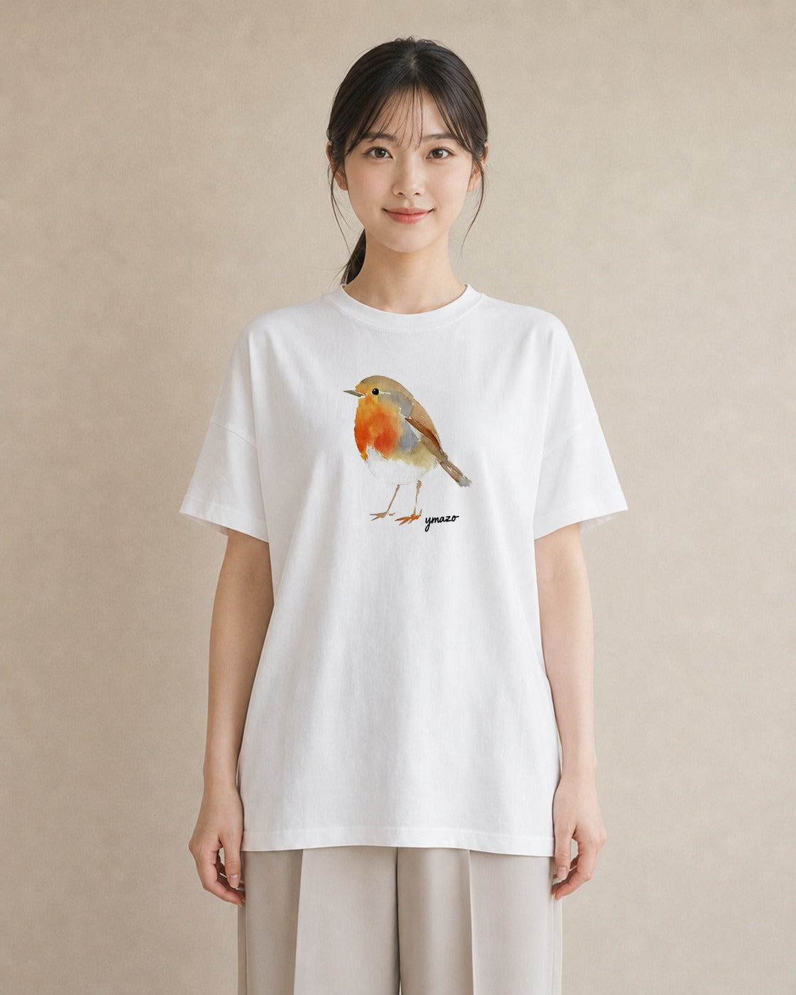 グラフィックTシャツ レディース ことり ペット 動物 イラスト カジュアル お出かけ 普段着 白T YMAZO