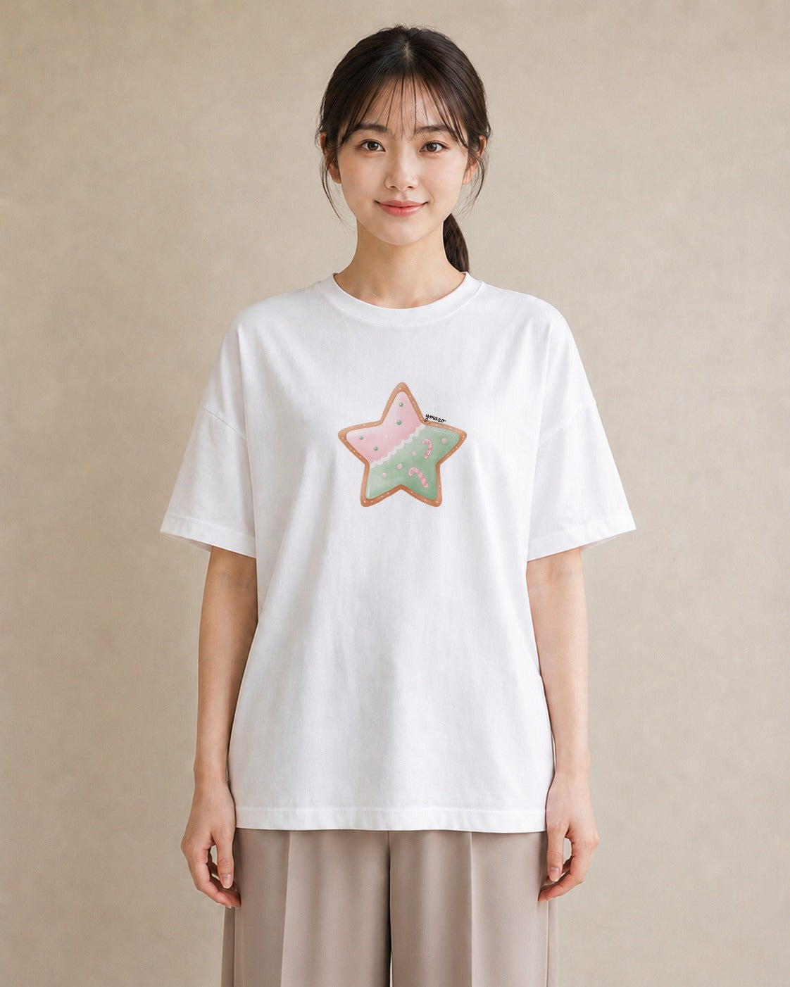 デザインTシャツ レディース 星 星空 宇宙 イラスト ガーリー 女性 旅行用 白T YMAZO
