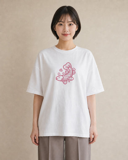 半袖Tシャツ レディース たい焼き 食べ物 フード イラスト ナチュラル カフェ服 クリスマス 白T YMAZO