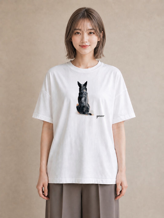 デザインTシャツ レディース スフィンクス 猫 ねこ イラスト アート風 カフェ巡り 女子会 白T YMAZO