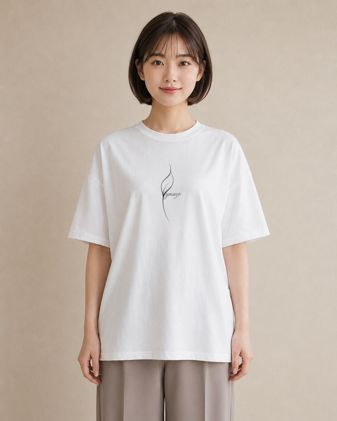 Tシャツ レディース 扇子 そよ風 ナチュラル アンティーク イラスト アート風 女性 旅行用 白T YMAZO