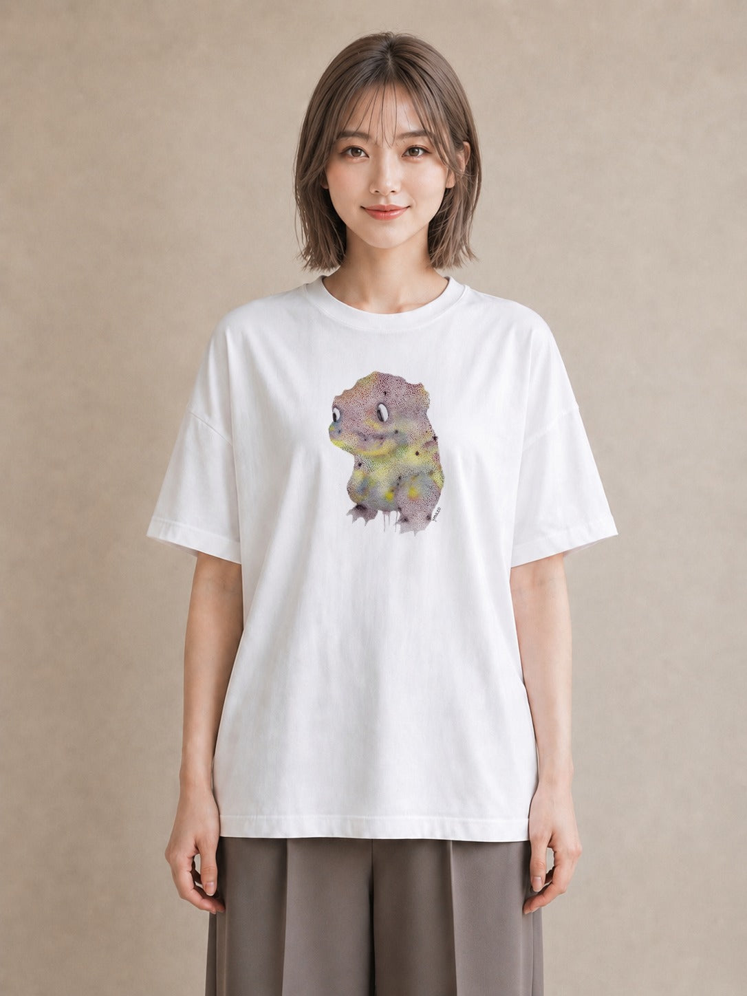 プリントTシャツ レディース カエル ペット 動物 イラスト お洒落 春コーデ 姉妹 白T YMAZO