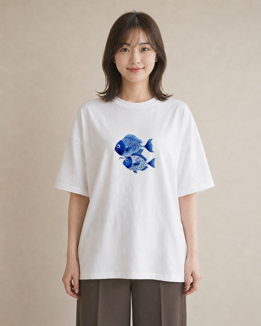 Tシャツ レディース たい焼き 食べ物 フード イラスト ヴィンテージ風 秋コーデ おしゃれギフト 白T YMAZO