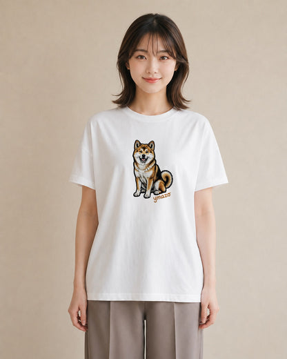 半袖Tシャツ レディース 秋田犬 犬 いぬ イラスト 個性的 女性向けギフト 散歩 白T YMAZO