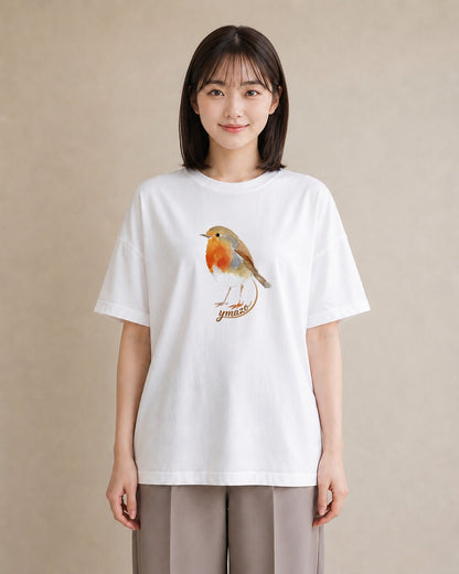 Tシャツ レディース 小鳥 ペット 動物 イラスト ナチュラル 姉妹 送別ギフト 白T YMAZO