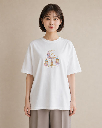 デザインTシャツ レディース 星空 宇宙 イラスト ゆるかわ レイヤード 友達ギフト 白T YMAZO