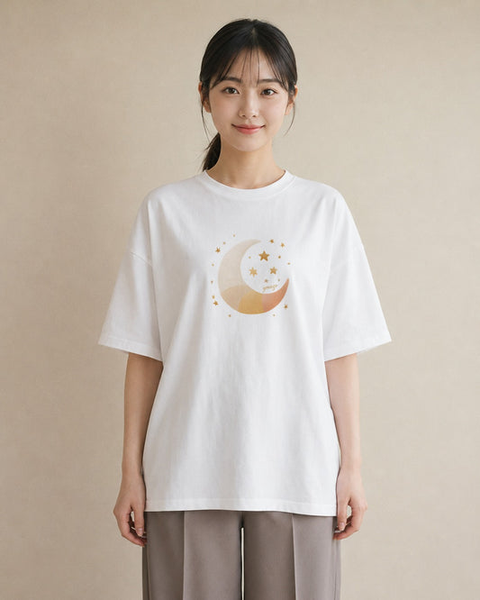 Tシャツ レディース スター 星空 宇宙 イラスト 個性的 親子 20代 白T YMAZO
