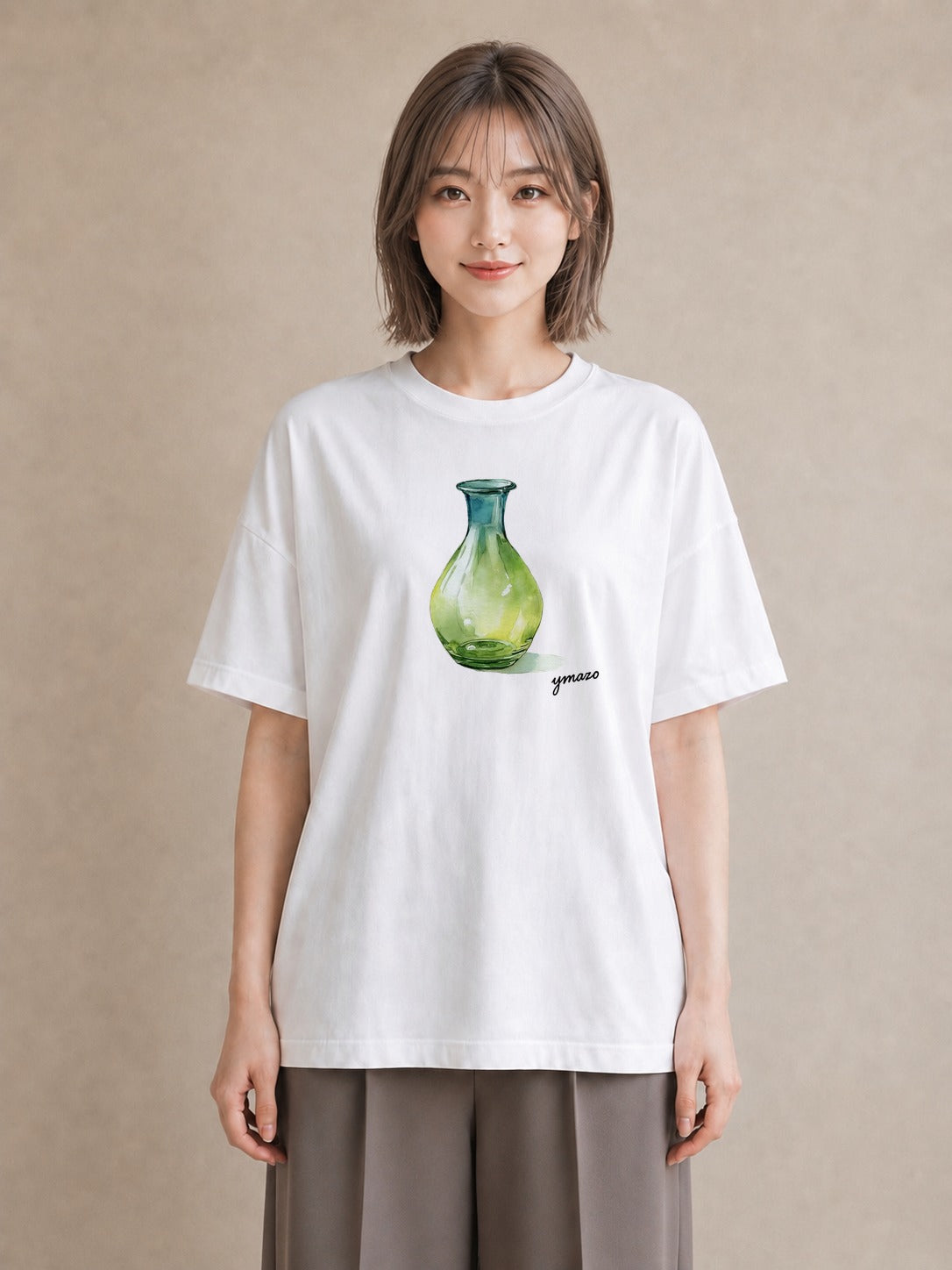 Tシャツ レディース 抹茶 食べ物 フード イラスト お洒落 レイヤード 友達ギフト 白T YMAZO