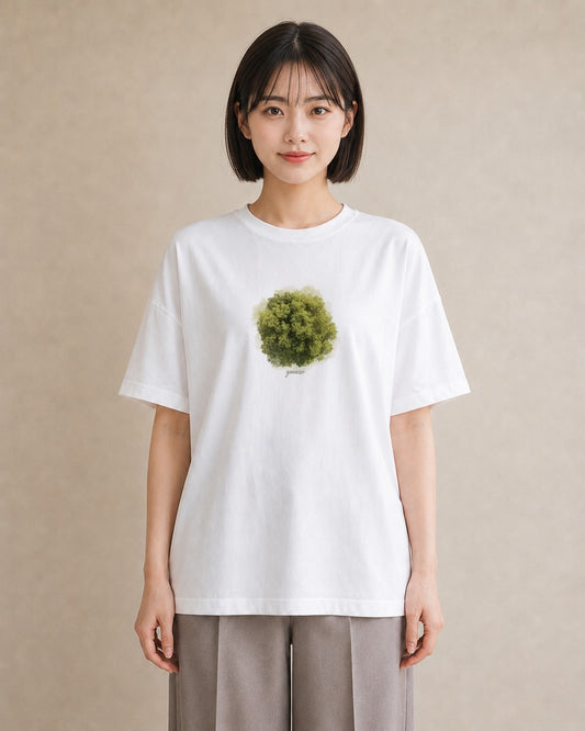 Tシャツ レディース 木 植物 ボタニカル イラスト レトロ レイヤード 友達ギフト 白T YMAZO