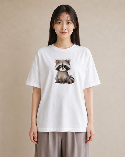 プリントTシャツ レディース レッサーパンダ 動物 アニマル イラスト 水彩風 買い物 夏コーデ 白T YMAZO