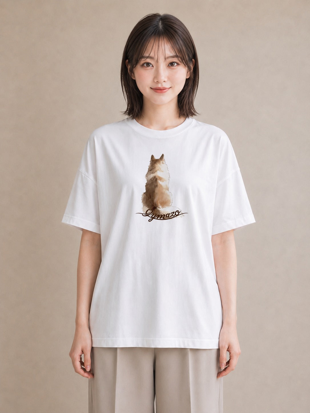 グラフィックTシャツ レディース キジトラ 猫 ねこ イラスト シンプル 部屋着 女性向けギフト 白T YMAZO