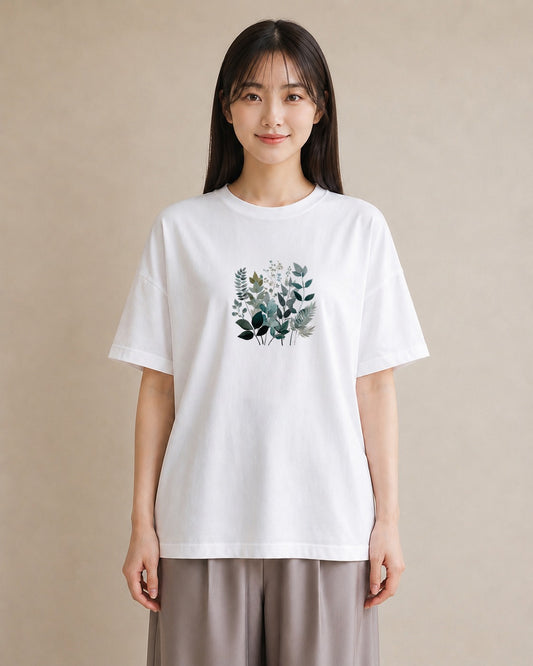 半袖Tシャツ レディース ハーブ 植物 ボタニカル イラスト ラフ 女子会 お揃い 白T YMAZO