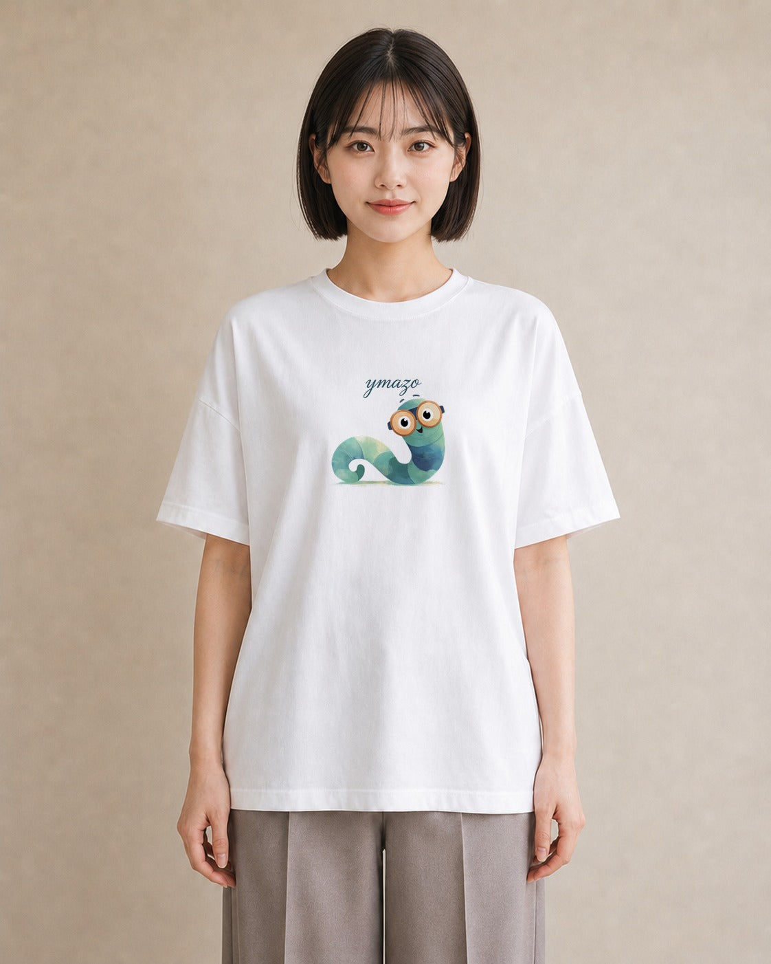 デザインTシャツ レディース チンアナゴ 海の生き物 海 イラスト 旅行コーデ 秋コーデ おしゃれギフト 白T YMAZO