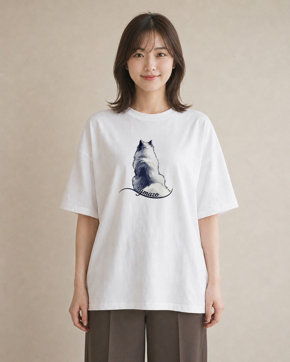 プリントTシャツ レディース 老犬 犬 いぬ イラスト ギフト 母の日 白T YMAZO