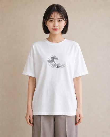 デザインTシャツ レディース 海 リゾート 夏 イラスト 北欧風 春コーデ 姉妹 白T YMAZO
