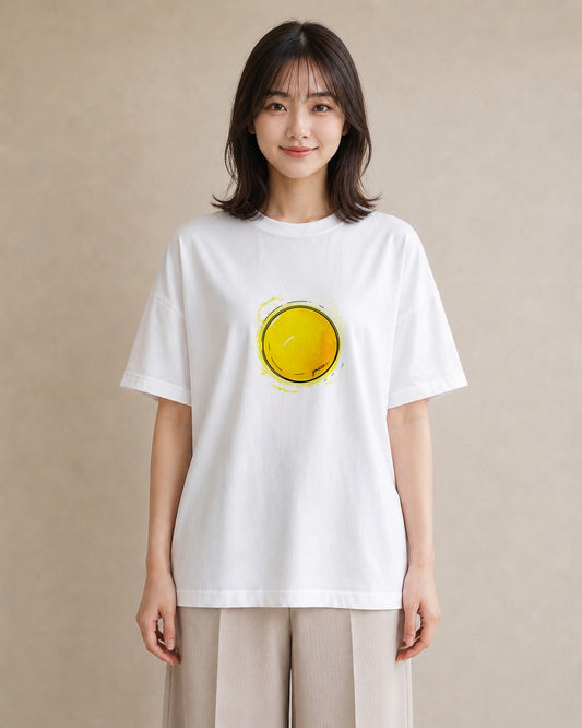 グラフィックTシャツ レディース 目玉焼き 食べ物 フード イラスト フェミニン おしゃれギフト 社会人 白T YMAZO