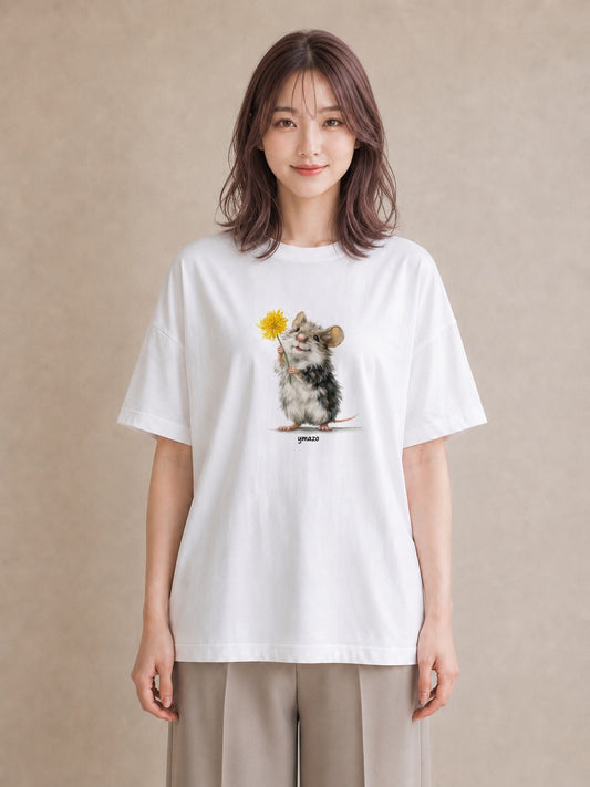 プリントTシャツ レディース ゴールデンハムスター ペット 動物 イラスト きれいめ 敬老の日 ホワイトデー 白T YMAZO