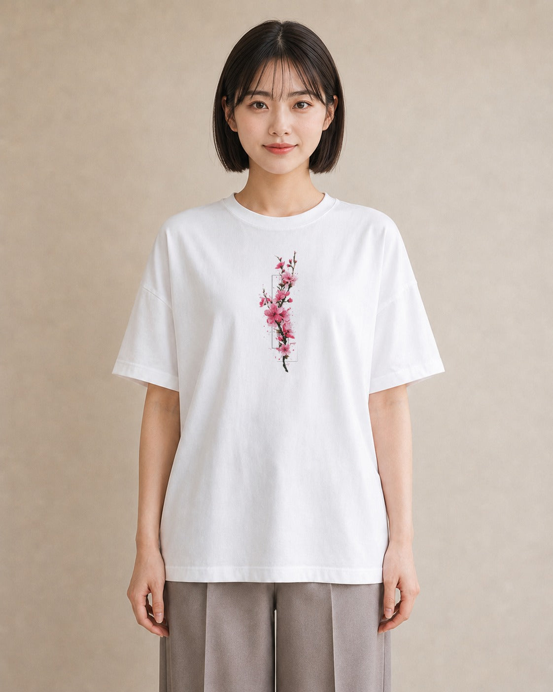プリントTシャツ レディース さくら 桜 サクラ 花 花柄 イラスト 可愛い 通勤 在宅 白T