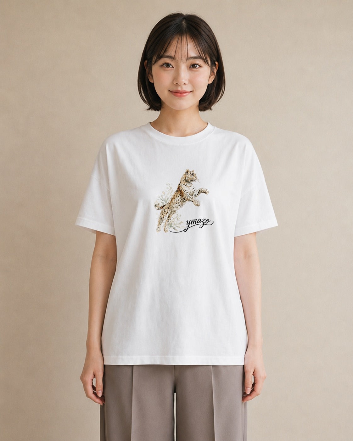グラフィックTシャツ レディース ベンガル 猫 ねこ イラスト 旅行コーデ お揃い 親子 白T YMAZO