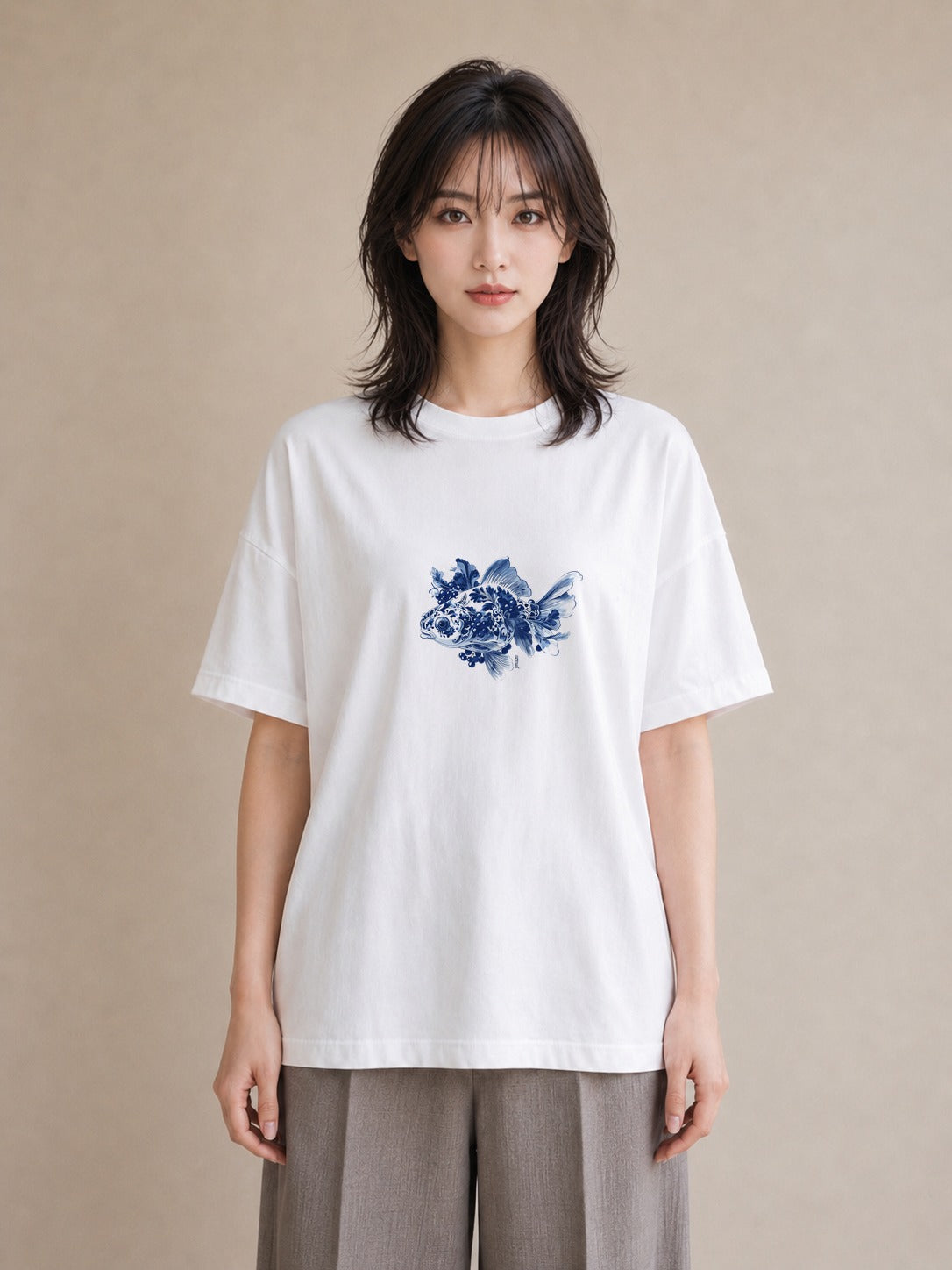 Tシャツ レディース ベタ ペット 動物 イラスト 上品 女子会 お揃い 白T YMAZO