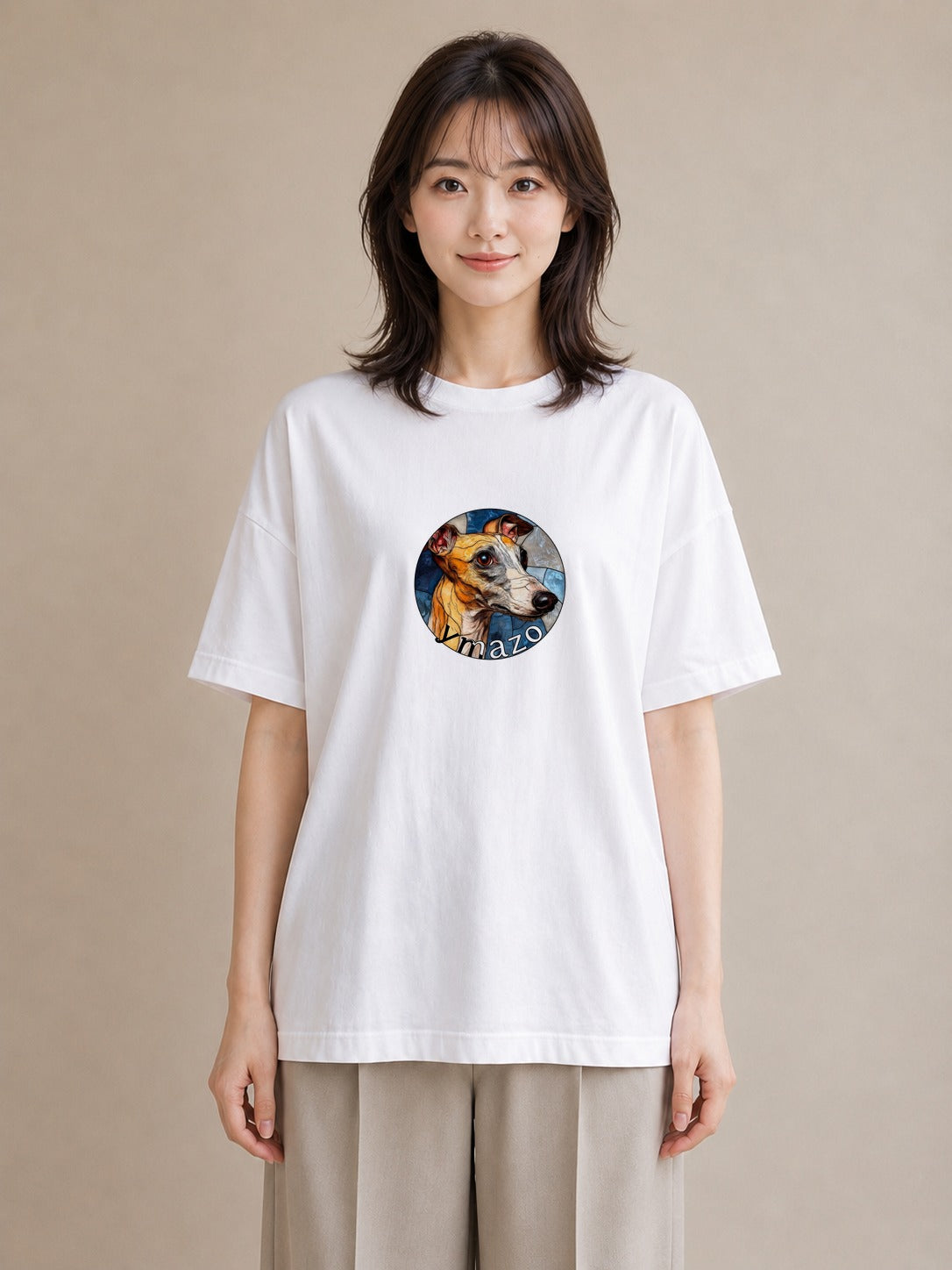 グラフィックTシャツ レディース イタリアングレーハウンド 犬 いぬ イラスト 線画 社会人 女性 白T YMAZO