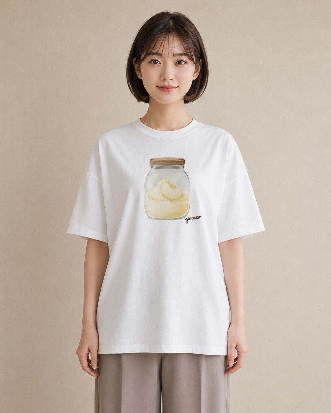 半袖Tシャツ レディース クリームソーダ 食べ物 フード イラスト こなれ感 通学 誕生日プレゼント 白T YMAZO