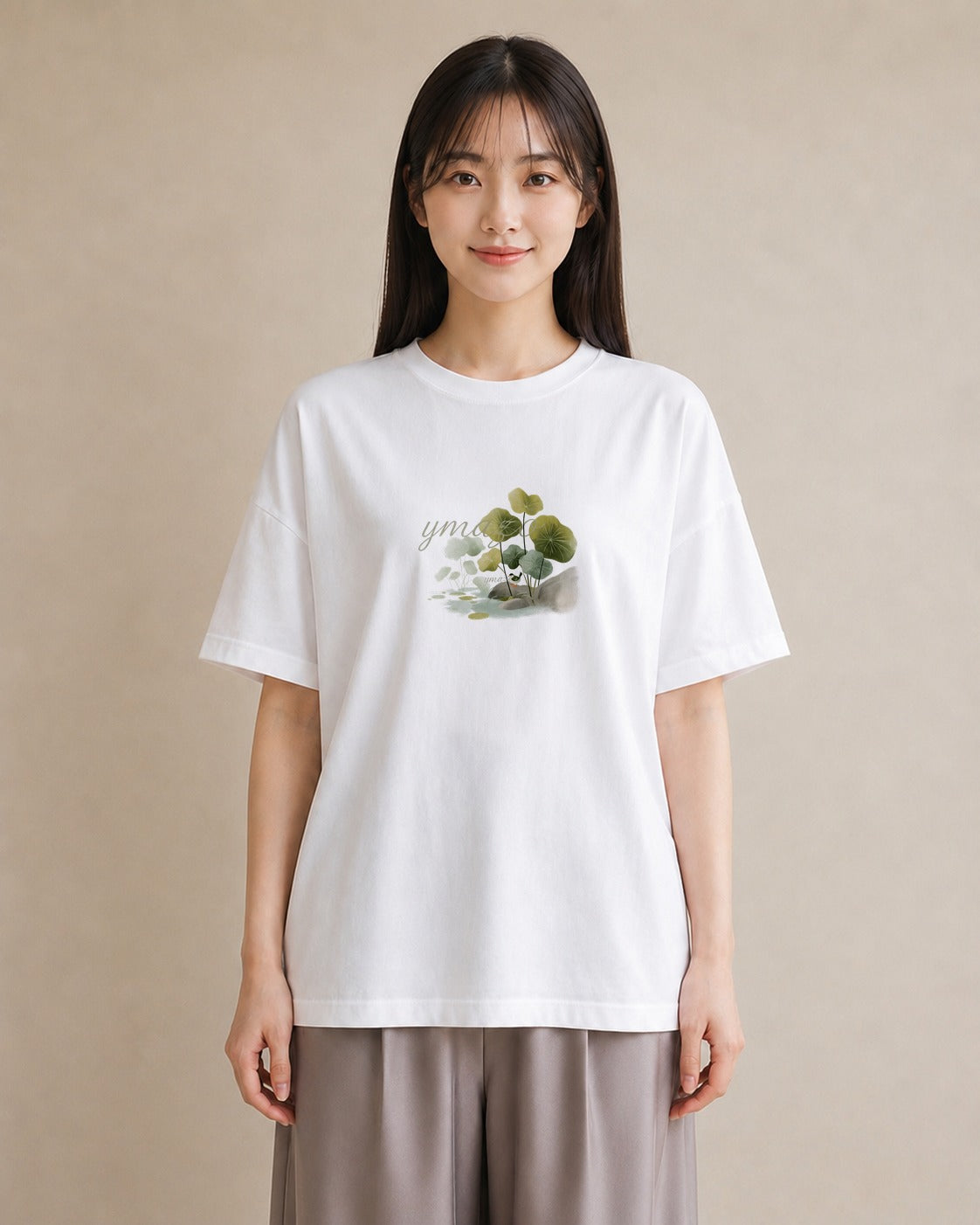 半袖Tシャツ レディース 桟橋 水辺 波止場 ナチュラル アンティーク イラスト モード 女性 旅行用 白T YMAZO