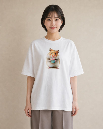 グラフィックTシャツ レディース モルモット ペット 動物 イラスト ユニーク 在宅 公園 白T YMAZO