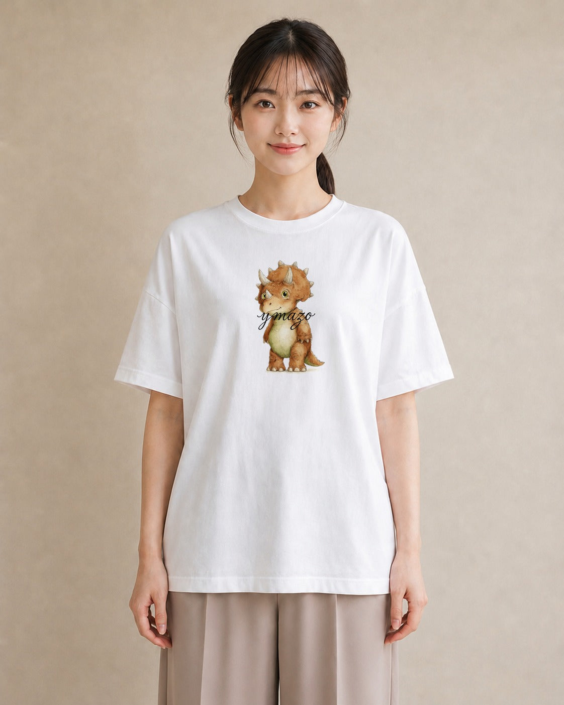デザインTシャツ レディース サイ 動物 アニマル イラスト フェミニン 20代 カジュアルコーデ 白T YMAZO