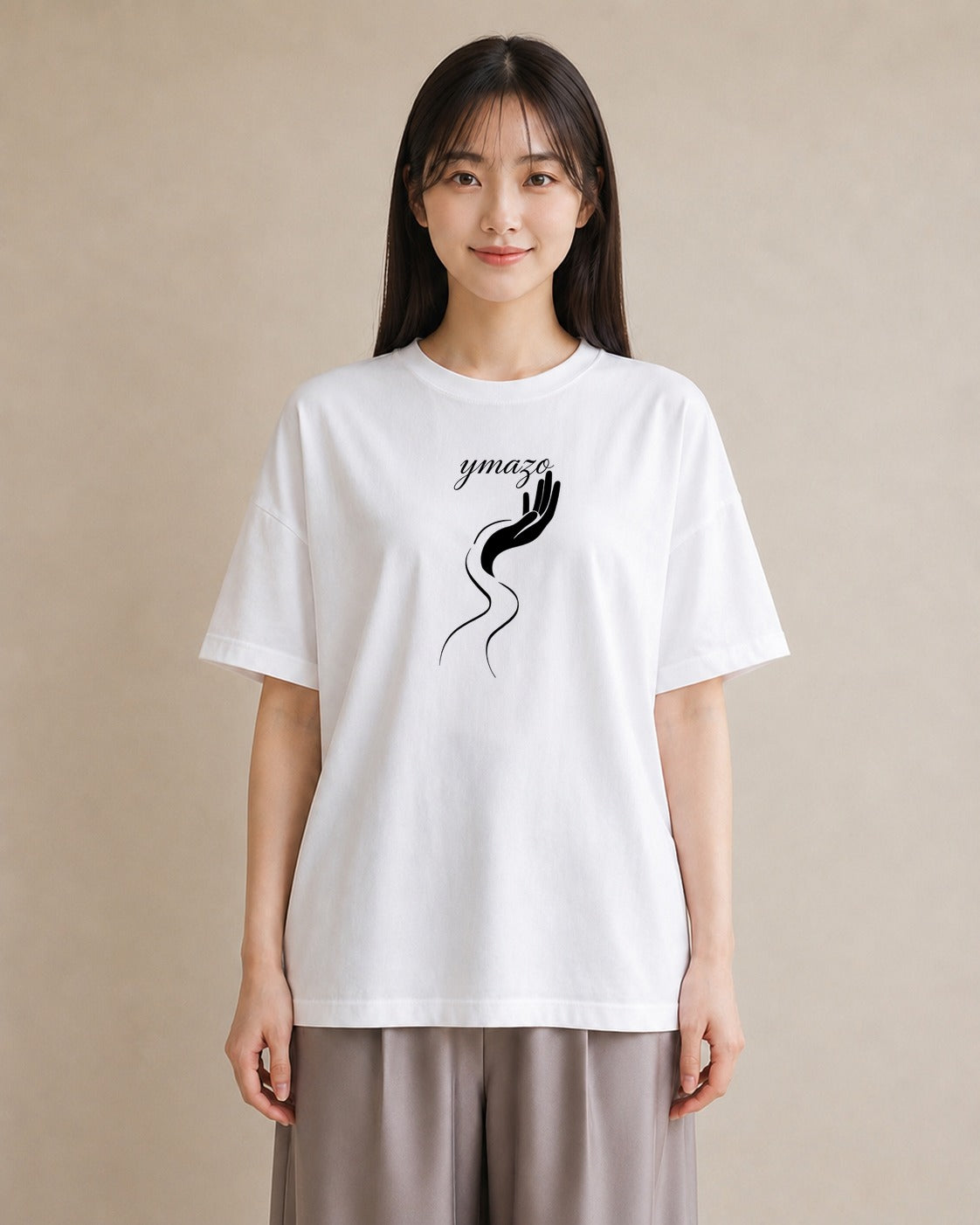 プリントTシャツ レディース 手鏡 アンティーク レトロ ナチュラル イラスト ガーリー お出かけ 普段着 白T YMAZO