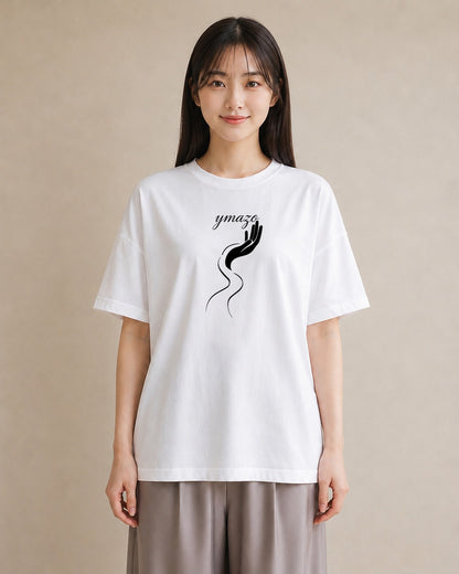 プリントTシャツ レディース 手鏡 アンティーク レトロ ナチュラル イラスト ガーリー お出かけ 普段着 白T YMAZO