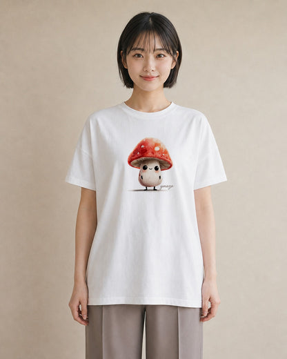 デザインTシャツ レディース きのこ 植物 ボタニカル イラスト 個性的 母娘コーデ 自分用 白T YMAZO