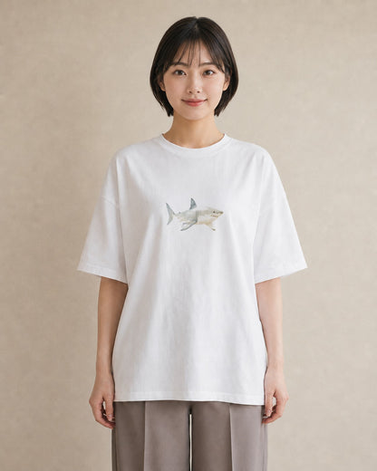 プリントTシャツ レディース マンボウ 海の生き物 海 イラスト ラフカジュアル カフェ巡り 女子会 白T YMAZO