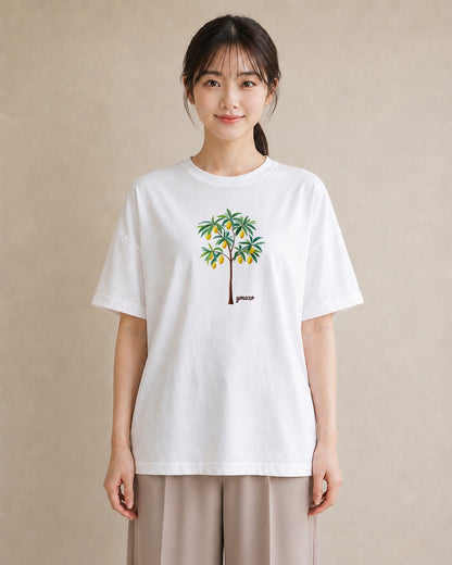 半袖Tシャツ レディース バナナ 食べ物 フード イラスト フェミニン 旅行用 海 白T YMAZO