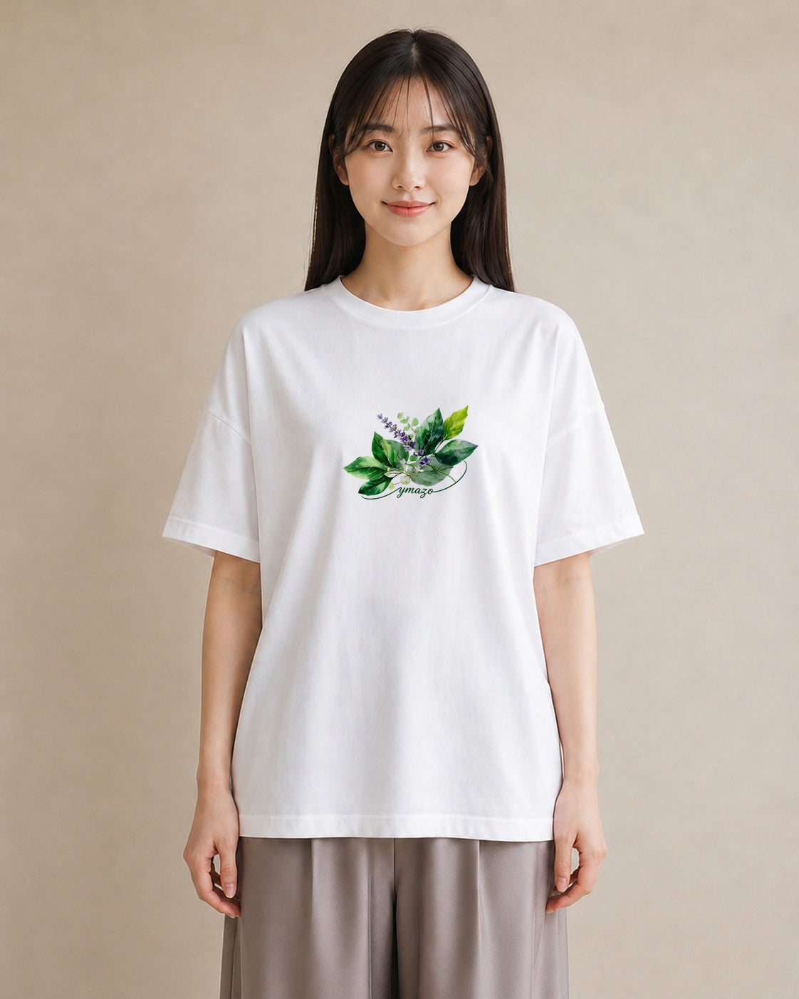 半袖Tシャツ レディース ハーブティー 食べ物 フード イラスト ニュアンス 女子会 お揃い 白T YMAZO
