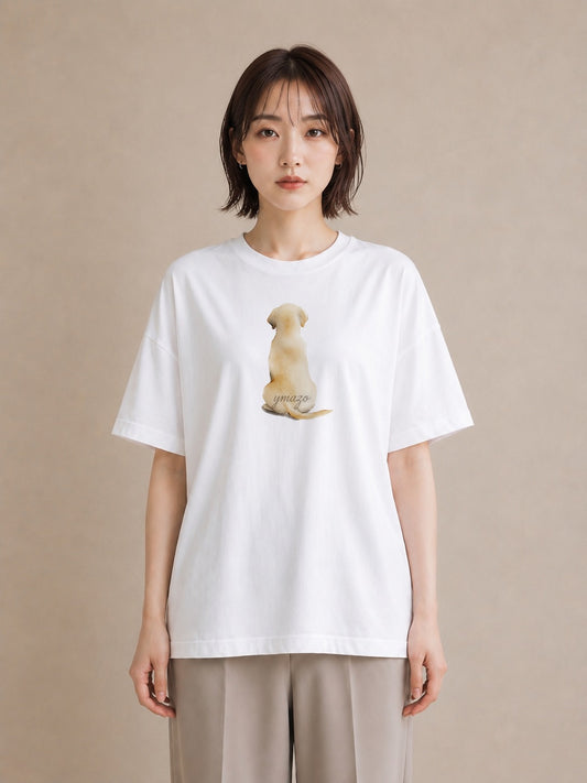 グラフィックTシャツ レディース ラブラドールレトリバー 犬 いぬ イラスト ゆるかわ 週末コーデ 敬老の日 白T YMAZO