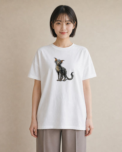 グラフィックTシャツ レディース ソマリ 猫 ねこ イラスト 休日コーデ カフェ服 クリスマス 白T YMAZO