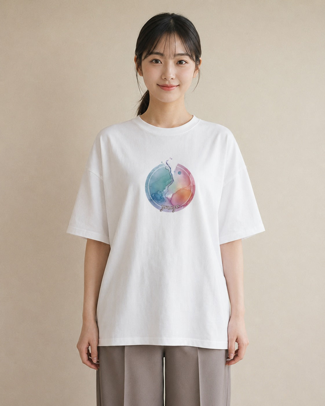 Tシャツ レディース 双子座 星空 宇宙 イラスト 普段使い カフェ巡り 女子会 白T YMAZO
