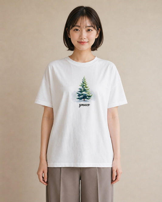 グラフィックTシャツ レディース 雪 星空 宇宙 イラスト ヴィンテージ風 秋コーデ おしゃれギフト 白T YMAZO
