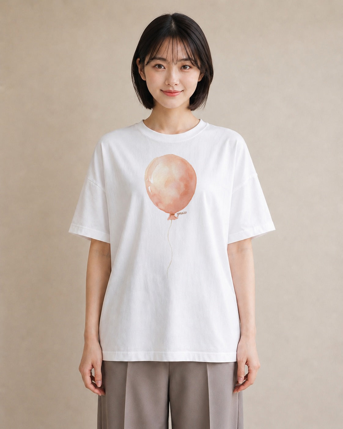 プリントTシャツ レディース 気球 星空 宇宙 イラスト ナチュラル デート 帰省 白T YMAZO