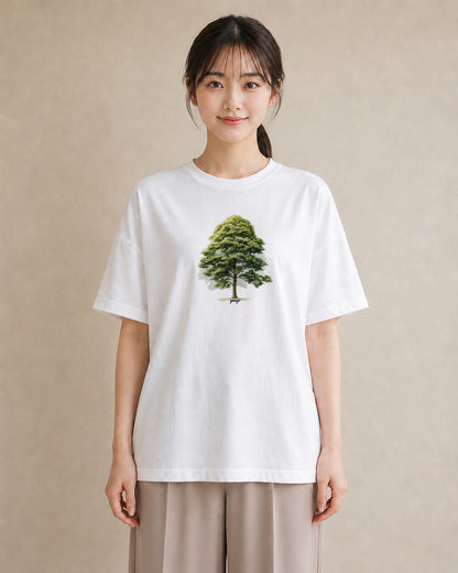 グラフィックTシャツ レディース 木 植物 ボタニカル イラスト ユニーク 20代 カジュアルコーデ 白T YMAZO