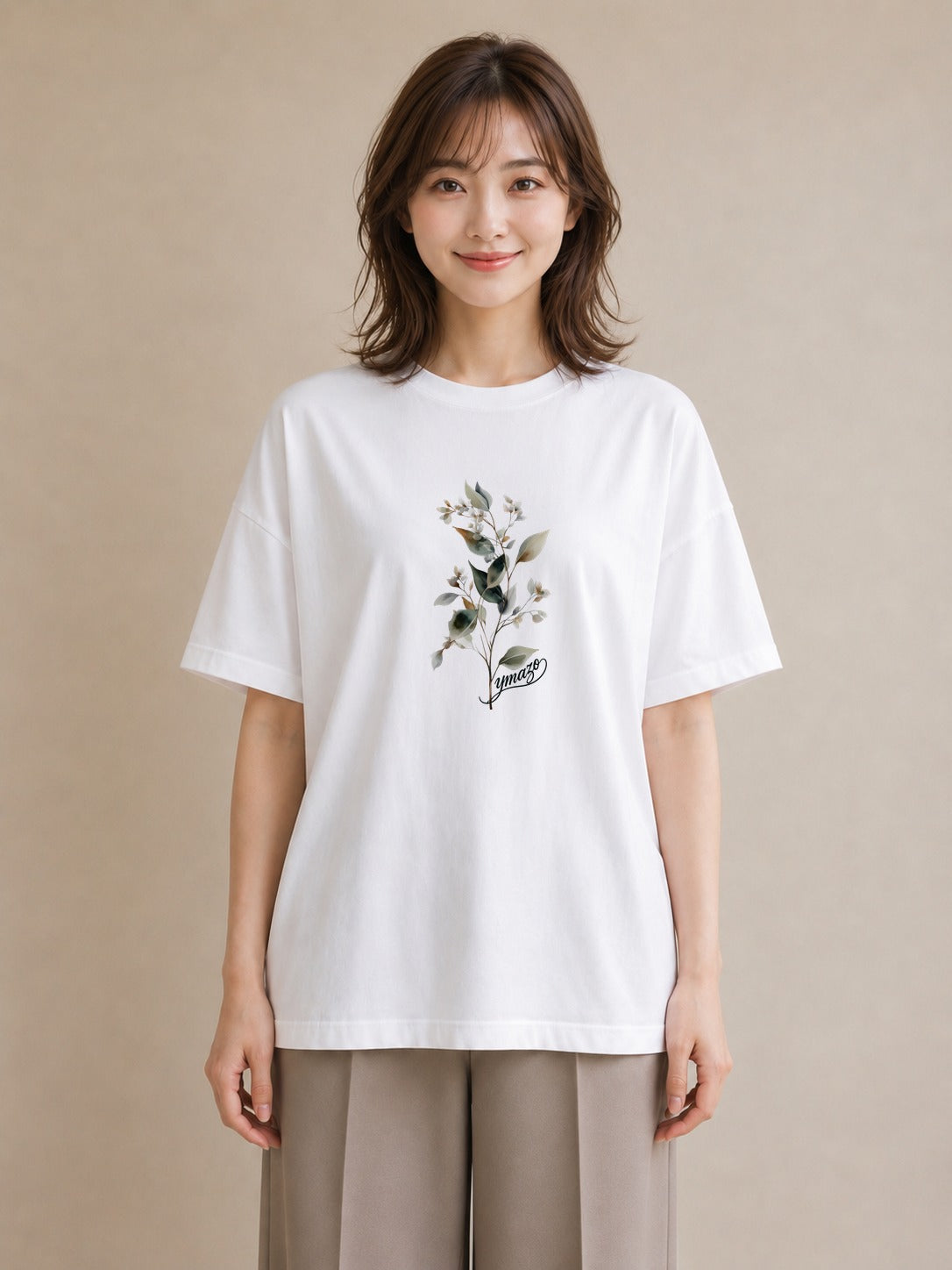 プリントTシャツ レディース すずらん 花 花柄 イラスト カジュアル 旅行 母娘コーデ 白T
