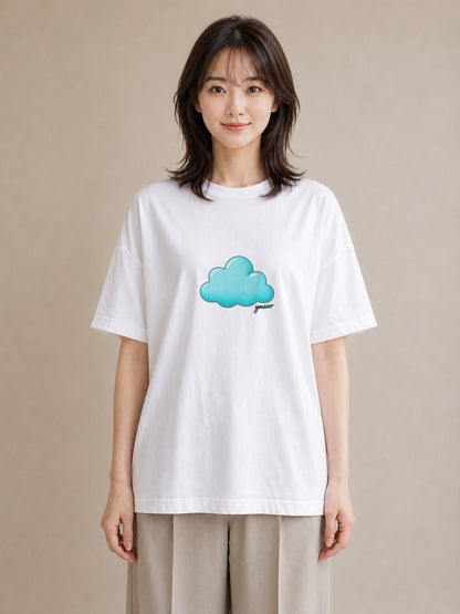 グラフィックTシャツ レディース 虹 星空 宇宙 イラスト 水彩風 20代 カジュアルコーデ 白T YMAZO