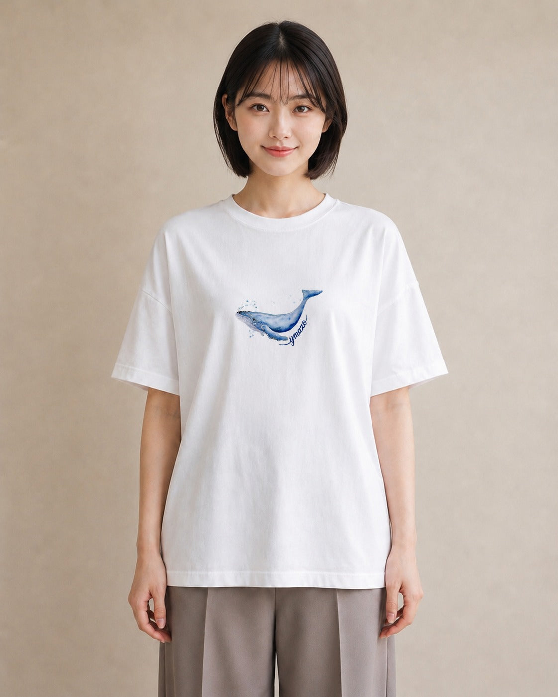 半袖Tシャツ レディース シャチ 海の生き物 海 イラスト ゆるコーデ 通勤 在宅 白T YMAZO